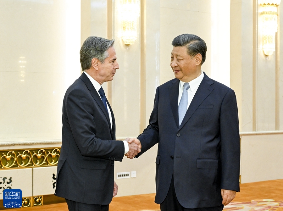 دیدار شی جین پینگ با بلینکن وزیر خارجه آمریکا