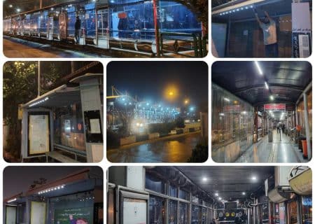 اجرای طرح ضربتی مرمت روشنایی ایستگاه‌های اتوبوس منطقه۹